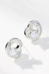 By Anthropologie Looped Crystal Post Earrings In Silver