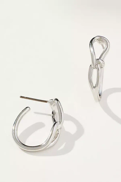 By Anthropologie Looped Mini Hoop Earrings In Metallic
