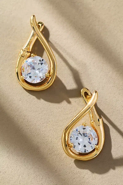 By Anthropologie Looped Stone Huggie Hoop Earrings In Transparent