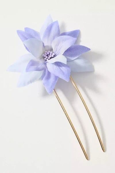 By Anthropologie Lotus Hair Pin In Blue