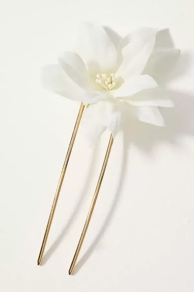 By Anthropologie Lotus Hair Pin In White