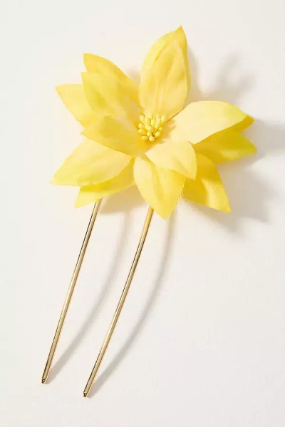 By Anthropologie Lotus Hair Pin In Yellow