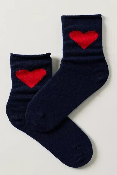 By Anthropologie Love Cashmere Blend Crew Socks In Blue
