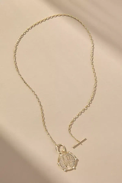 By Anthropologie Love Octogon Pendant Necklace In Gold