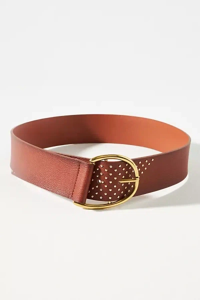 By Anthropologie Low-slung Studded Belt In Brown