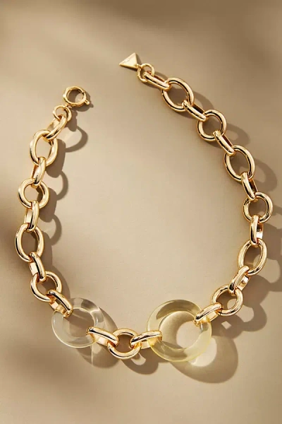 By Anthropologie Lucite Link Chain Necklace In Gold