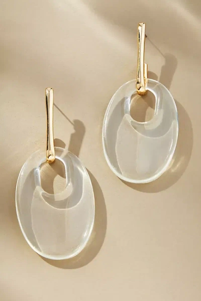 By Anthropologie Lucite Oval Drop Earrings In Clear