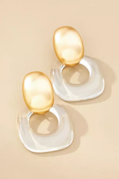 By Anthropologie Lucite Squared Hoop Earrings In Gold