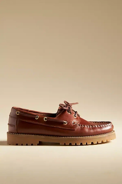By Anthropologie Lug Boat Loafers In Brown