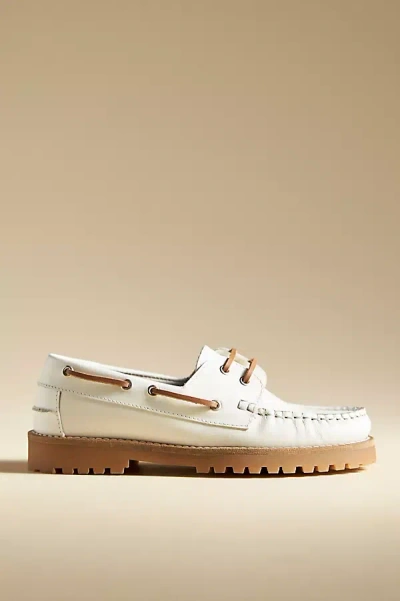 By Anthropologie Lug Boat Shoes In White