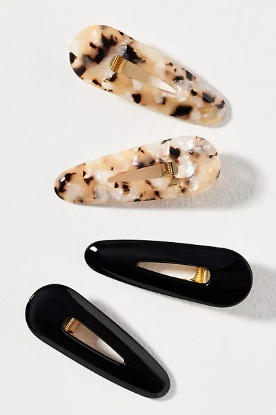 By Anthropologie Marbled Hair Clips, Set Of 4 In Brown