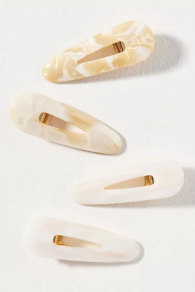 By Anthropologie Marbled Hair Clips, Set Of 4 In Brown