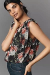 By Anthropologie Mesh Bubble Muscle Top In Multi