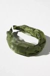 By Anthropologie Mesh Floral Twist Headband In Green