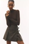 By Anthropologie Mesh Turtleneck Top In Brown