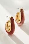 By Anthropologie Metal & Resin Hoop Earrings In Pink