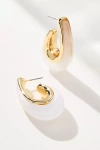 By Anthropologie Metal & Resin Hoop Earrings In White