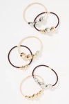 By Anthropologie Metal Bead Hair Ties, Set Of 6
