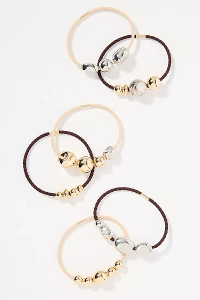 By Anthropologie Metal Bead Hair Ties, Set Of 6