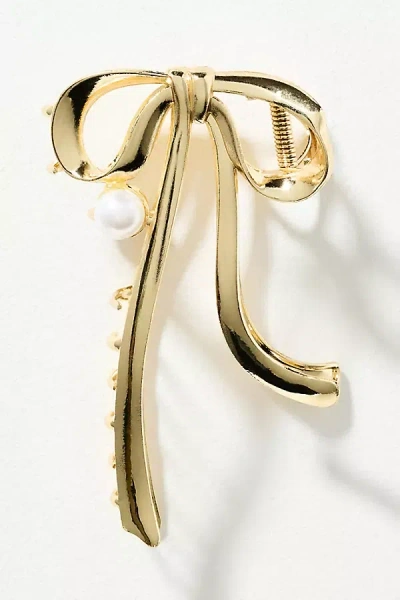 By Anthropologie Metal Bow Hair Claw Clip In Gold