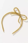 By Anthropologie Metal Bow Headband In Gold