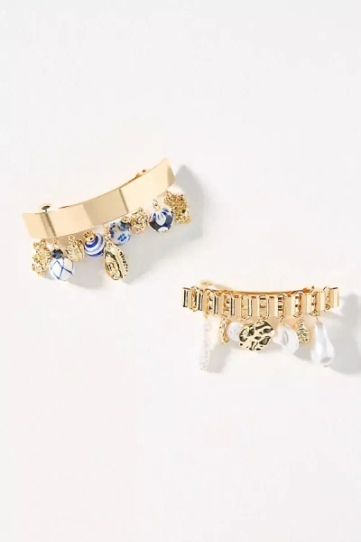 By Anthropologie Metal Charm Barrettes, Set Of 2 In Gold