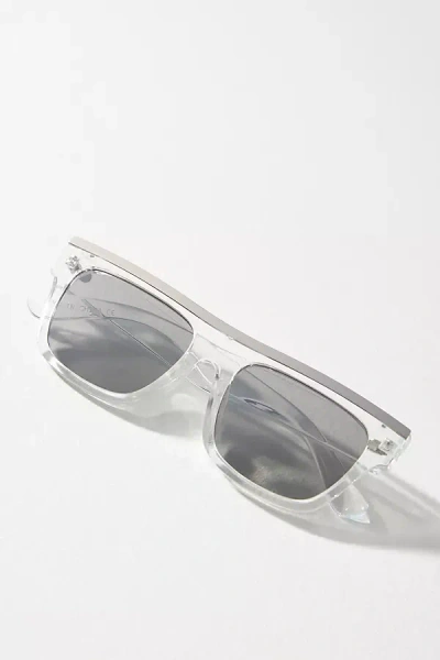 By Anthropologie Metal Flat-top Sunglasses In Clear