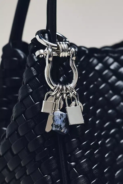 By Anthropologie Metal Lock Cluster Bag Charm In Silver