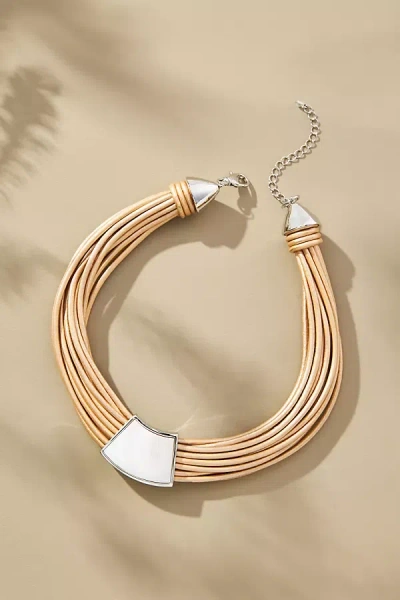 By Anthropologie Metal Loop Cord Necklace In Gold