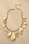 By Anthropologie Metal Shell Charm Necklace In Gold