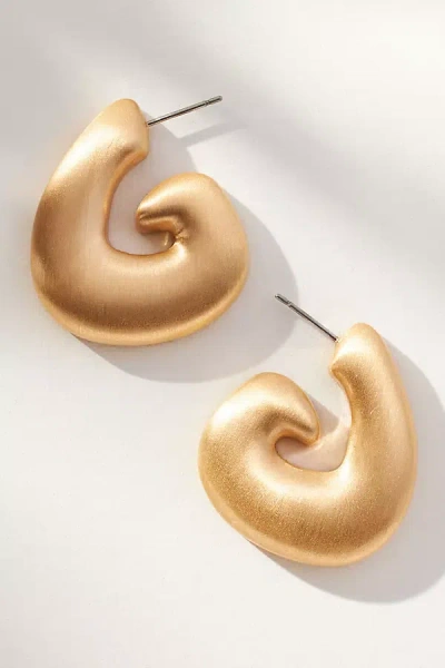 By Anthropologie Metal Swirl Earrings In Gold