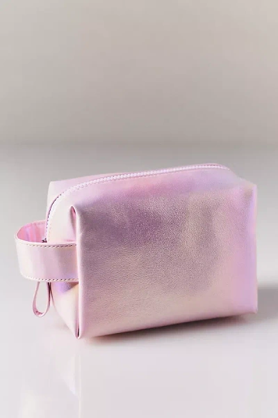 By Anthropologie Metallic Cosmetic Bag In Pink