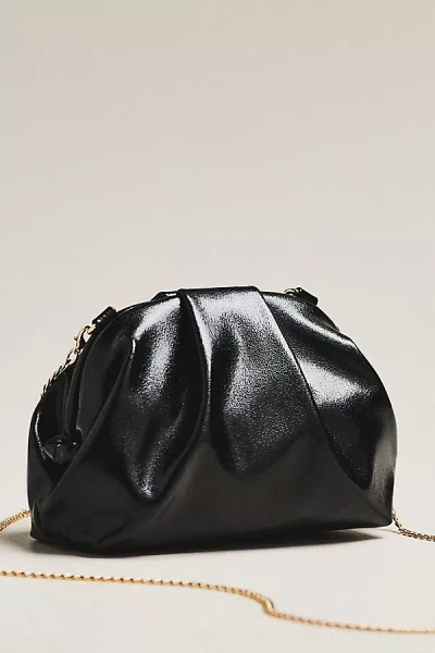 By Anthropologie Metallic Faux-leather Clutch In Black
