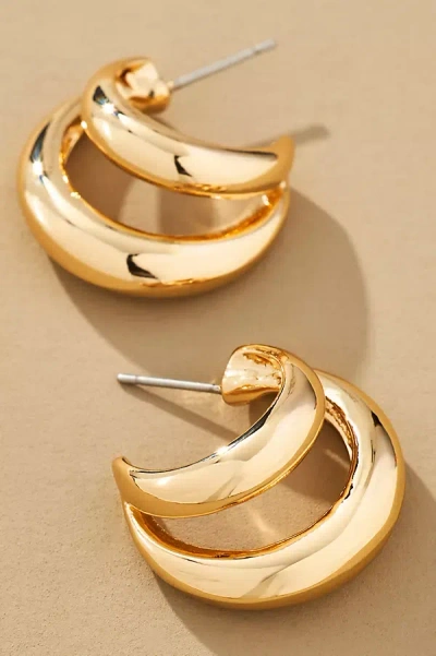 By Anthropologie Metallic Hoop Earrings In Gold
