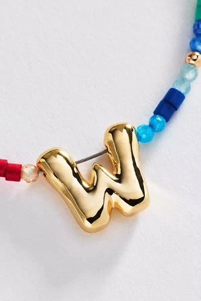 By Anthropologie Mini Beaded Bubble Initial Necklace In Black