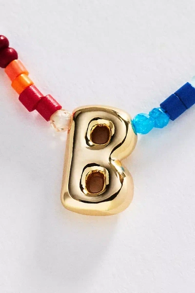 By Anthropologie Mini Beaded Bubble Initial Necklace In Gold
