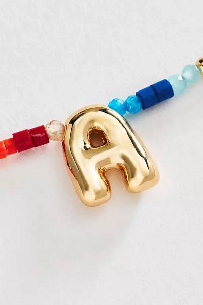 By Anthropologie Mini Beaded Bubble Initial Necklace In Gold
