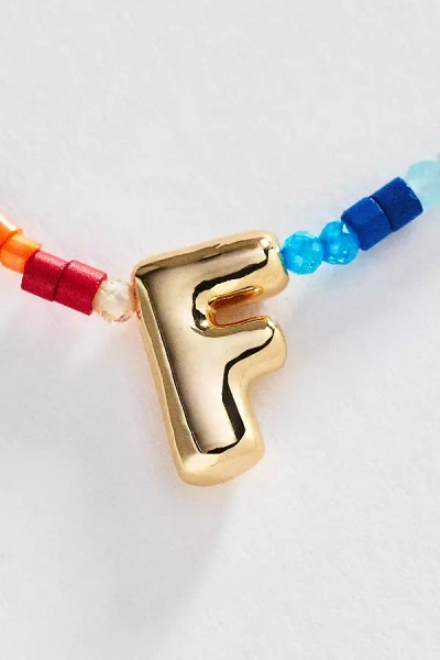 By Anthropologie Mini Beaded Bubble Initial Necklace In Gold
