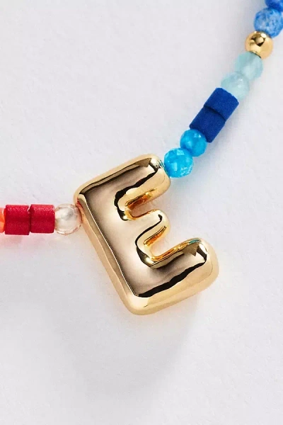 By Anthropologie Mini Beaded Bubble Initial Necklace In Gold