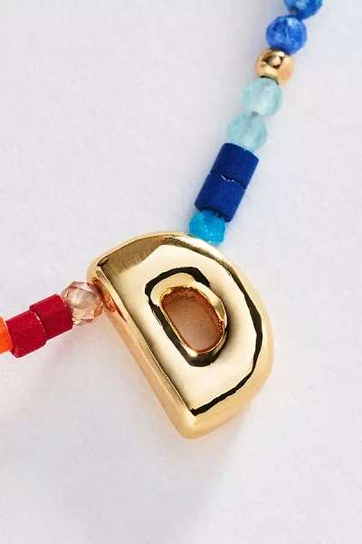 By Anthropologie Mini Beaded Bubble Initial Necklace In Gold