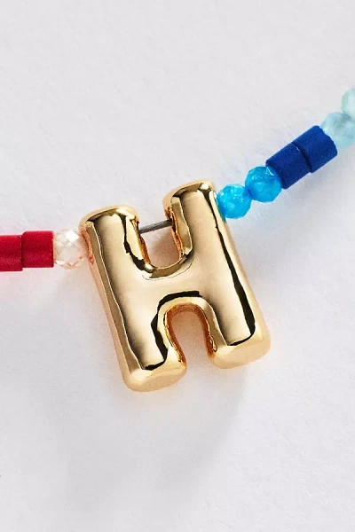 By Anthropologie Mini Beaded Bubble Initial Necklace In Gold