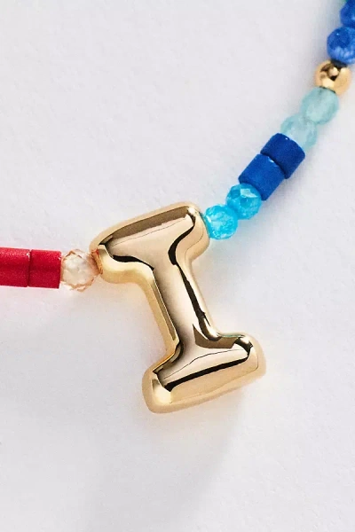 By Anthropologie Mini Beaded Bubble Initial Necklace In Gold