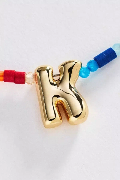 By Anthropologie Mini Beaded Bubble Initial Necklace In Gold