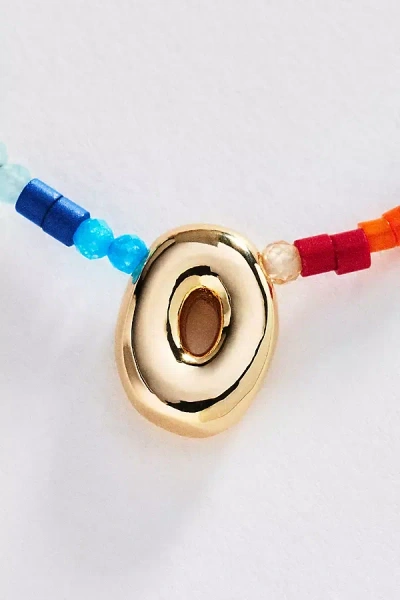 By Anthropologie Mini Beaded Bubble Initial Necklace In Gold