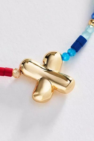 By Anthropologie Mini Beaded Bubble Initial Necklace In Gold