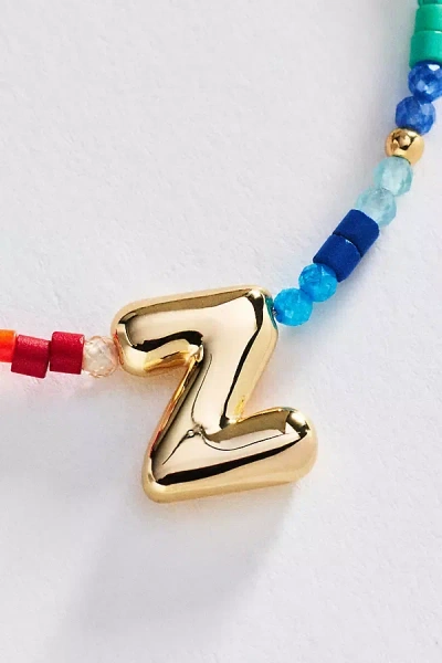 By Anthropologie Mini Beaded Bubble Initial Necklace In Gold