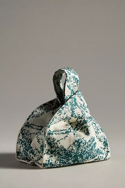 By Anthropologie Mini Botanical Knit Bag In Blue
