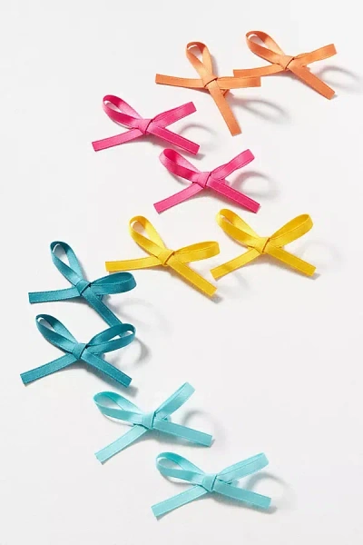 By Anthropologie Mini Bow Clips, Set Of 10 In Blue