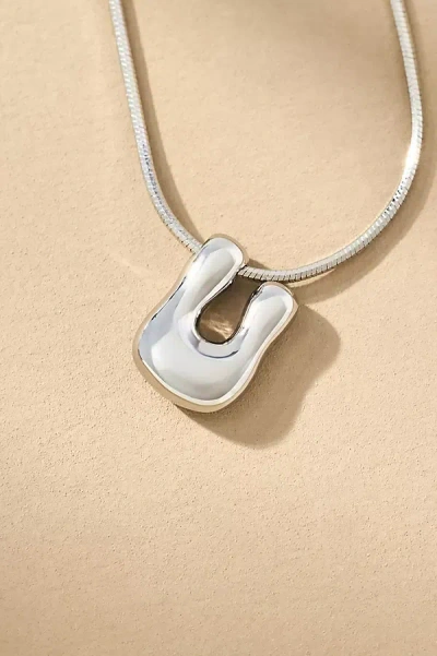 By Anthropologie Mini Bubble Letter Monogram Necklace In Multicolor