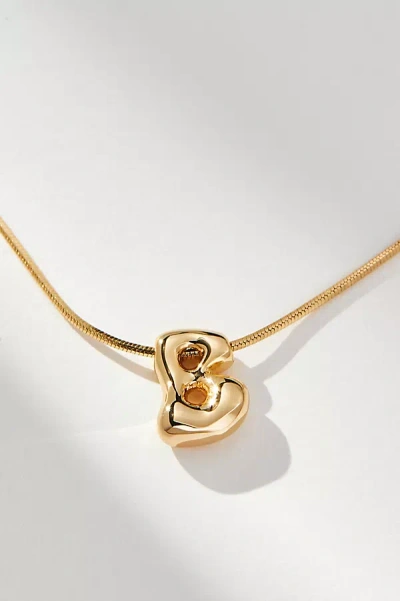 By Anthropologie Mini Bubble Letter Monogram Necklace In Multicolor
